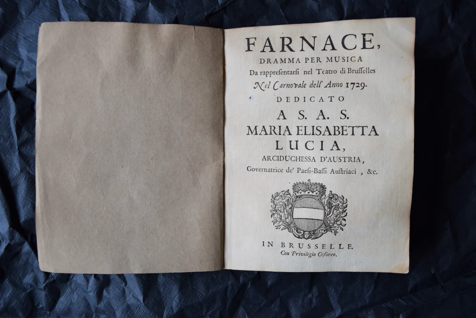 Farnace, 1729 | Libretto van Antonio Maria Lucchini, muziek van Antonio Cortona.