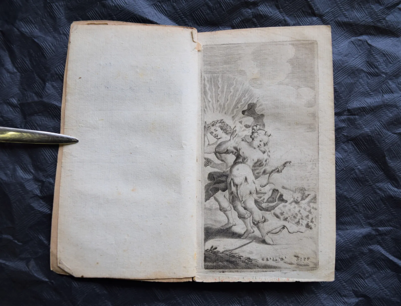 Het frontispice is onscherp. | Ariberto e Flavio, uitgave Venezia 1684 | Libretto van Rinaldo Cialli, muziek van Carlo Ambrogio Lonati.